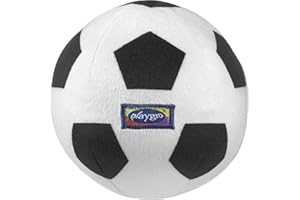 Playgro Mon Premier Ballon de Football, Hochet Intégré, À partir de 6 Mois, My First Soccer Ball, Noir/Blanc, 40043