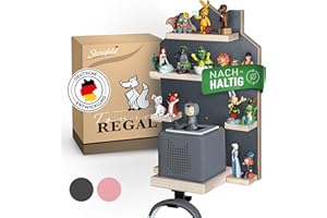 STERNFELD Magnetisches Nachhaltiges Tonie Regal für Hörfiguren - Vormontiertes Toniebox Regal - [43x28cm] - Kinderzimmer - Regal mit abgerundeten Ecken