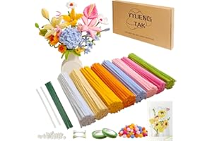 YYUENG TAK 500 piezas Limpiapipas Manualidades Colores Dopamina,Set de Limpiapipas Flores, con Instrucciones y varios accesorios,para Regalos Artesanales y Decoración del Hogar,Pipe Cleaner Flower kit