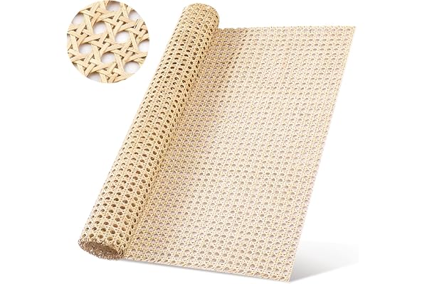 1 Rouleau De Cannage Rotin, 40cm x 1m Rouleau de Sangle de Canne en Rotin Naturel pour Projets de Cannage Tissu en Rotin à Mailles pour Meubles Chaise Armoire Plafond