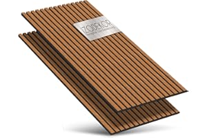 IZODEKOR 3D Wandpaneele Holz Schalldämmung, Schallabsorber Akustikpaneele Holz, Wanddeko Wohnzimmer, Wandverkleidung innen, Schallschutz | 2er Set, Walnuss