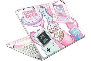 HK STUDIO Laptop Skin Decal HP 15.6" - Kawaii Pixel Laptop Cover Sticker No Cutting Required, No Bubble, Waterproof, Scratch Resistant - Including Wide Screen and Wrist Pad