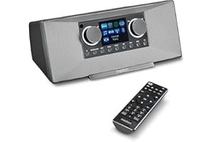 MEDION P85333 Radio Internet con Dab+ (WLAN, FM, Spotify Connect, DLNA, USB, Porta per Cuffie, AUX, Uscita Linea Stereo, Sleep Timer) Grigio