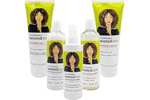 TOPLINE Twisted Sista Stylish Curly Hair Products - Hair Care Bundle of 5 - Curl Cream, Curly Hair Shampoo, Conditioner, Curl Gel & Spray with Coconut Oil, Almond Oil & Avocado. Beauty Products with Card.
