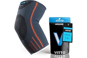 Vitto Coudière - Manchon de compression pour les Tendinites - Arthrite - pour le tennis, le golf et l’haltérophilie (M, Gris)