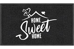 comfoyar Home Sweet Home Zerbino Esterno, Antiscivolo Durevole Supporto in PVC Tappetino Porta Impermeabile Ingresso, Patio, Porta Posteriore Anteriore (45x75cm, Nero)