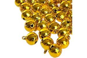 100 Laute goldene Glöckchen Schellen mit Öse - ca. 17x13 mm - Aus Kupfer - Kleenes Traumhandel®