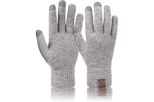 Svanco Wełniane zimowe ciepłe rękawiczki do ekranów dotykowych, antypoślizgowe, termiczne, dzianinowe rękawiczki z elastycznymi mankietami, wiatroszczelne rękawiczki do aktywności na świeżym powietrzu, jazdy samochodem, jazdy na nartach