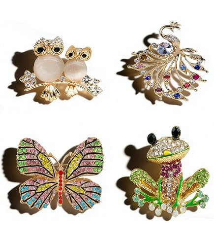Broche Ancienne Art Déco – Plaqué Or 18K 750 – Motif Perroquet – Créateur