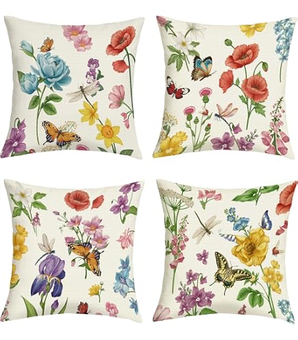 Set Di 2 Federe Per Cuscini 45x45 Cm Con Uccellini Cardinali – Morbido Poliestere, Stampa Fronte/Retro, Cerniera Nascosta