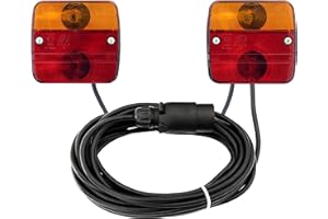 ‎ADLUMINIS AdLuminis Rückleuchten-Set verkabelt für PKW-Anhänger, 7m Kabel, 7-poliger Stecker, Anhängerbeleuchtung für Straßenverkehr zugelassen, Rücklicht