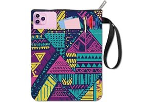 CRASPIRE Colorful Geometry Book Sleeve Protector with Zipper Waterproof Canvas Pouch Double-Sided Covers for Book Lovers Hardcover Notebook Bible Journal Textbooks Paperbacks Student 11 x 8.66 Inch