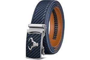 KEMISANT Cintura Uomo, Cintura Uomo Pelle Cricchetto Automatica Fibbia 35mm,Trim Regolabile per Adattars