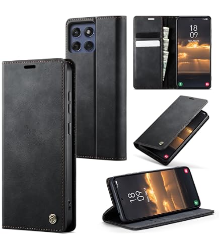 HONLEN Custodia per Redmi Note 11 / Note 11S (4G) (6.43 Inches) Magnetica Portafoglio Pelle Case con Supporto e 2 Slot Schede Flip Telefono Cover - Nero