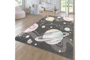 ‎TT HOME TT Home Teppich Kinderzimmer Kinderzimmerteppich Junge Mädchen Kinderteppich Modern Soft, Farbe:Anthrazit, Größe:200x280 cm