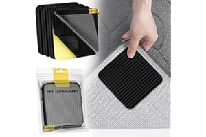 GOLXUWO Teppich Antirutschunterlage, rutschfeste und waschbare Antirutschpads für sicheren Halt, Wiederverwendbar, rückstandsfrei, 10cm x 10cm (Schwarz)