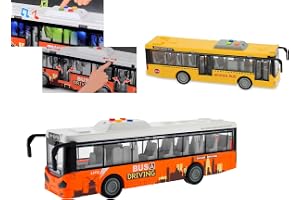 Leksaksbuss Ljus och Ljud Stor Buss 28 Pullman Barnleksak Ljus Ljud Koppling Rörelse Öppna Dörrar Skolan Buss Multifunktionell Skala 1:16, Blandade färger Slumpmässig Färg (B)