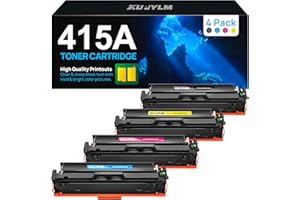 KUPYLM 415A Toner avec Puce Compatible pour HP 415A 415X pour Laserjet Pro MFP M479fdw MFP M479fdn M479 M454dw M454dn M454 W2030A W2031A W2032A W2033A (Noir Cyan Magenta Jaune, Pack de 4)