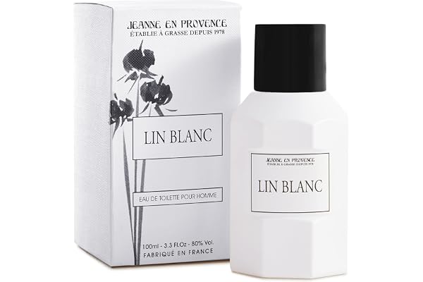 JEANNE EN PROVENCE - Parfum Homme Lin Blanc - Eau de toilette - Flacon Vaporisateur 100 ml - Fabriqué en France à Grasse