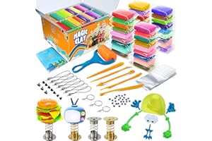 ESSENSON Modelliermasse Kit - 36 Farben Lufttrockener Magischer Knete für Kinder, DIY Formton mit werkzeugen, Tierisches Zubehör, Kinder Kunsthandwerk Geschenk für Jungen und Mädchen im Alter von 6+ Jahren