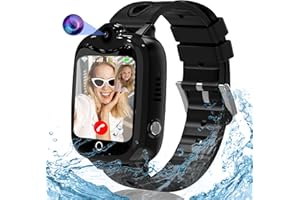 Kesasohe 4G Reloj Inteligente Niño, Smartwatch Niños con GPS y Llamadas HD Video Llamada SOS Chat SMS 7 Juego Cámara Despertador IP68 Impermeable Modo Clase, Reloj GPS Niños con Tarjeta Nano SIM