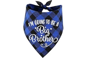 N\C MaySunset I'm Going to Be a Big Brother - Pañuelos para perro, bufanda de perro a cuadros, accesorios para fotos para mascotas