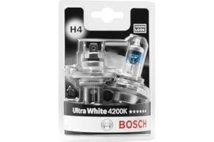 BOSCH AUTOMOTIVE Bosch H4 Ultra White 4200K Lámparas para faros, 12 V 60/55 W P43t, Lámparas x2