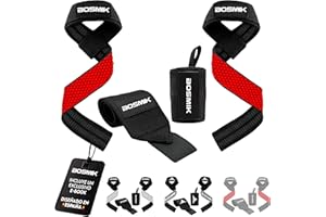 Bosmik Straps Gym Silicona - Muñequeras Gym - Set Correas Levantamiento de Pesas Muñequeras Crossfit - Powerlifting Straps - Regalo Gym - Hombres y Mujeres