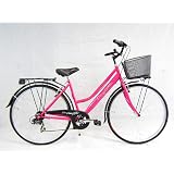 Bicicletta da donna bici da città city bike da passeggio 28'' con cambio  vintage retro' verde cesto vimini : Sport e tempo libero