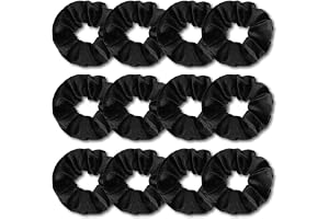 Kavya Hårsnoddar flickor Scrunchies sammet, hårsnodd damer monokroma hårband flickor elastiska flätgummi kvinnor 12 stycken mjuka hårsmycken