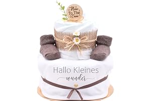 ‎TREND MAMA KEIN STREICHELZOO Trend Mama | Windeltorte | Nature Design | Lätzchen, Kuschelsocken |Geschenk Geburt (Design| Hallo kleines Wunder)