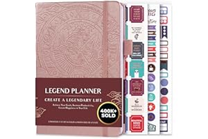 Legend Planner – Weekly & Monthly Life Planner to Hit Your Goals & Live Happier. Organizer Notebook & Productivity Journal. A5 (Rose Gold)