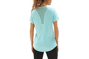 Wayleb Gym Tops Women Sports Yoga Running Top V Neck Quick Dry Fitness T-Shirt Ladies Short Sleeve Exercise Tee Shirts