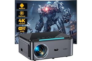 XIWBSY Android TV Beamer 4K Heimkino - 20000 Lumen, 5G WiFi Bluetooth, 300" Display, YouTube, Netflix, LED Outdoor Projektor