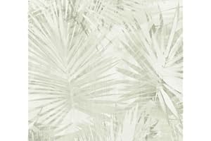 A.S. CRÉATION Papier Peint Jungle Hygge Papier peint intissé - 10,05m x 0,53m - Vert Crème Fabriqué en Allemagne par Livingwalls 363854 36385-4