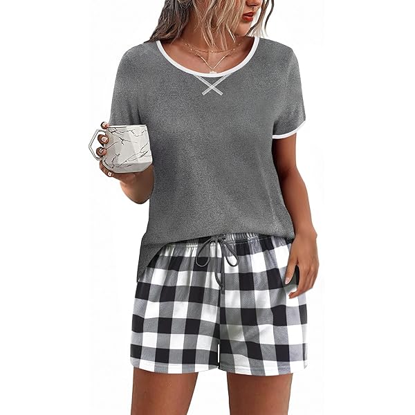 GORGLITTER Schlafshorts Damen - Bequeme Pyjama-Shorts Mit Kordelzug Für Lounge Und Urlaub