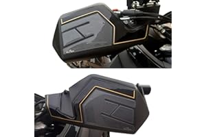 Resin Bike Naklejki motocyklowe kompatybilne z Suzuki V-Strom 650 XT ABS 2020 2021. Ochrona dłoni przed uderzeniami i zadrapaniami. żywiczne naklejki 3D - węgiel czarny i żółty metaliczny