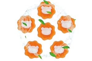 BAHAN ALAMY Łapacz włosów do pralki, 6 piłek do prania, wielokrotnego użytku, nylonowe, kulki do prania, do pralki, do usuwania sierści zwierząt, kłaczków, sierści psów (pomarańczowe)