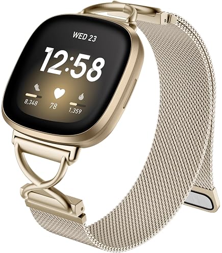 Wearlizer Cinturino Elastico E Traspirante Per Fitbit Versa 3 E Sense - Bracciale Scrunchie Per Donna, Taglia Piccola (4,7-6,3 Pollici)