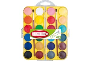 Acquerelli in Pastiglie Fibracolor, diametro 30 mm. - Scatola 24 colori assortiti