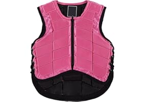 DeWin Gilet équestre pour Enfants, Mousse de Sécurité Rembourrée Équitation Corps Équipement de Protection Corps Protecteur Rose