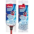 Vileda SuperMocio Microfibre and Cotton Mop with Extra Refill, Red