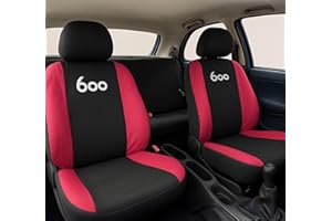 Auto Accessori Lupex | Coprisedili Auto Compatibili con 600 Seicento, Colore Nero Fucsia, Made In Italy, Tessuto Policotone, Nome Auto Ricamato, Fodere Sedili Anteriori e Posteriori