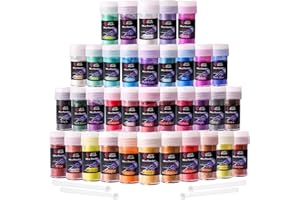 ‎LET'S RESIN LET'S RESIN Epoxidharz Farbe Mica Pulver, 36 Farbe*5g Epoxidharz Pigmentpulver Perlglanz für Seifenfarbe, Schmuckherstellung, Epoxidharz, Kerzenherstellung