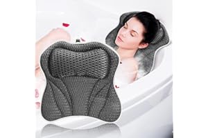 Haokelai Bath Pillow, 4D Luxury Bath Pillows for Head and Neck, Bath Cushion with Anti-Slip Suction Cup, Bathtub Pillows for Bathing and Relaxation