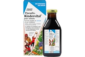 Salus Floradix Kindervital, Pour Enfants, Formule Liquide Enrichie en Calcium et Vitamine D pour la Santé et le Développement des Os, 250 ml