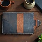 El Yapımı A5 Deri Defter Ajanda Kitap Kılıfı Organizer, Kalem B&ouml;lmeli, 170x224x20mm (Kahverengi Outdoor)