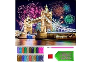 ARTULIO Diamond Painting Kit 5D DIY - Tower Bridge (Londra) a Capodanno - 30x40cm - Pittura Diamante Fai da Te, Ricamo a Punto Croce Strass Diamante Painting