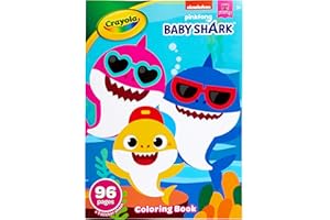 Crayola Baby Shark Coloring Book with Stickers, Gift for Kids, 96 Pages, Ages 3, 4, 5, 6