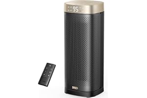 Dreo Grzejniki do pomieszczeń wewnętrznych, szybkie ogrzewanie 16 cali, przenośne grzejniki z pilotem zdalnego sterowania, timer 12 H, oscylacja 70°, zabezpieczenie przed przegrzaniem, bezpieczne